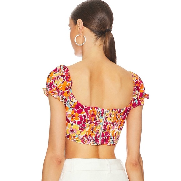 Floral off the shoulder Crop Top - Picture 3 of 6